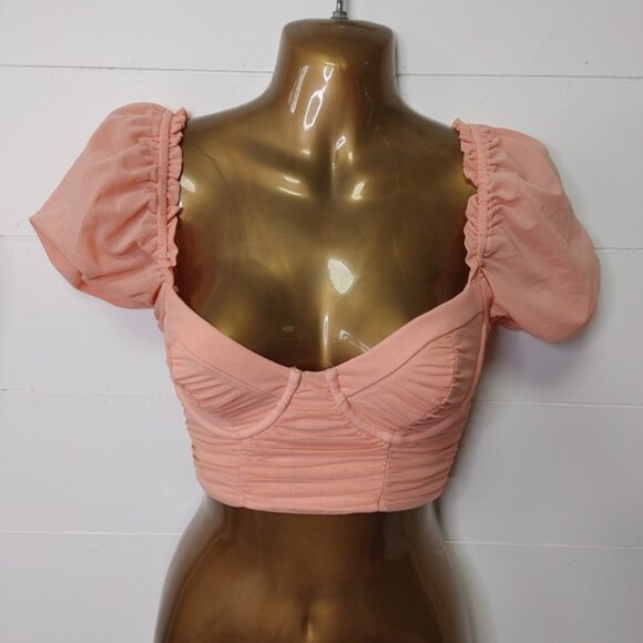 Oh Polly All Ruched Up Crop Top Size 2 - Picture 2 of 8